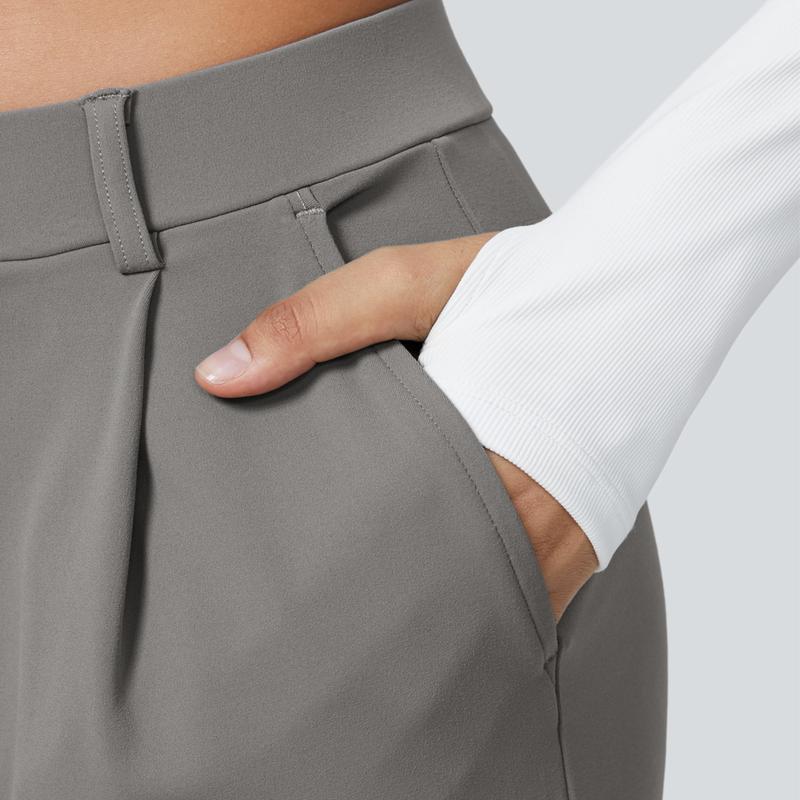 Halara Flex™ High Waisted Plicated Side Pocket Straight Leg Waffle Work Pants