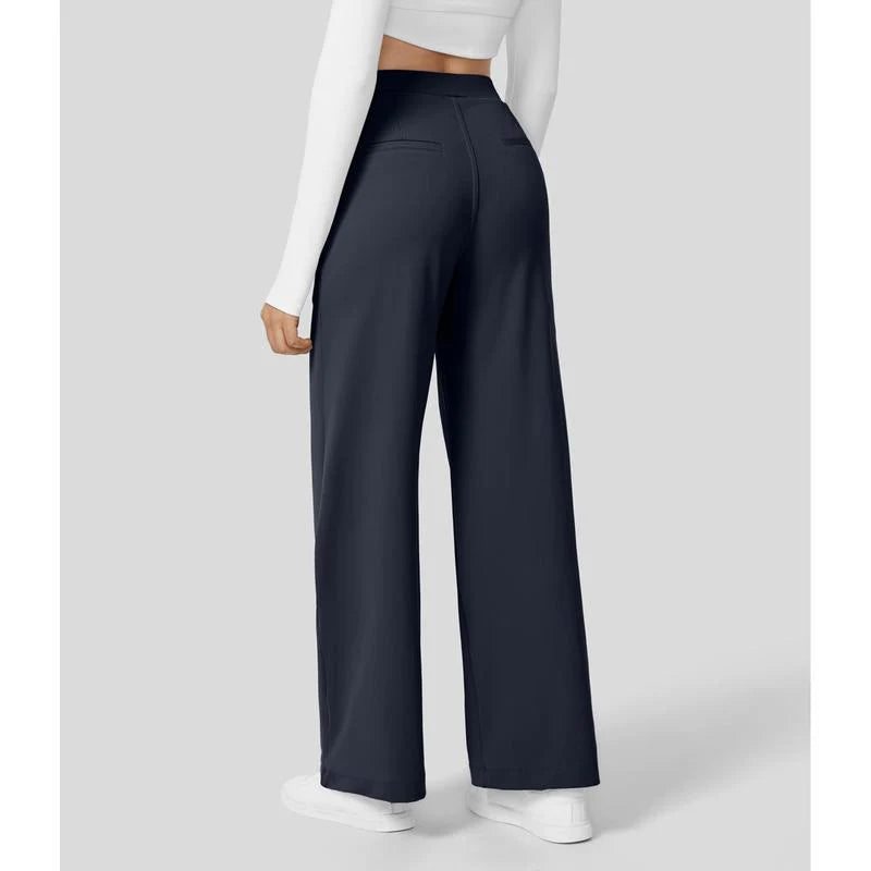 Halara Flex™ High Waisted Plicated Side Pocket Straight Leg Waffle Work Pants